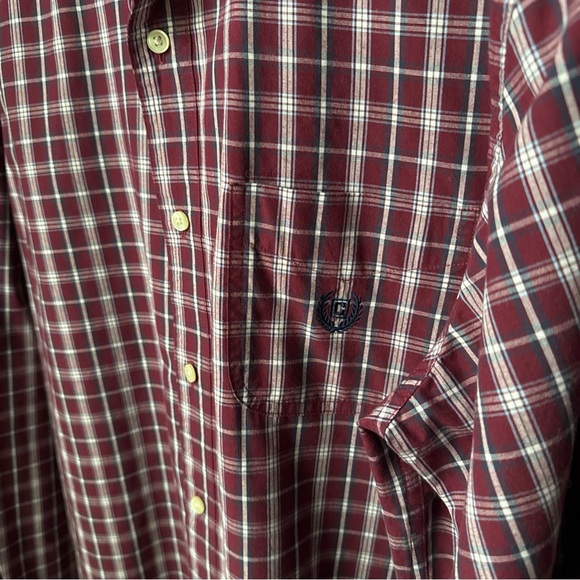 Chaps Men’s L/S Maroon/white Plaid Button Up Size L - Picture 6 of 12